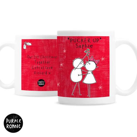 Personalised Purple Ronnie Mistletoe Christmas Couple Mug £10.99